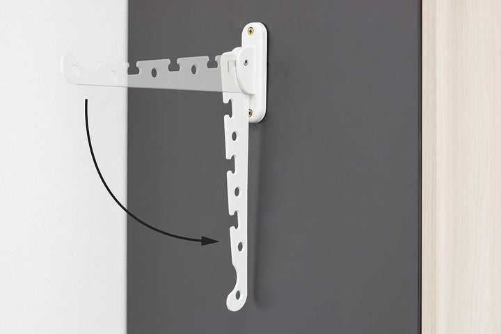Metafranc Kleiderlüfter weiss - 290 x 30 mm - 20 kg Tragkraft - Stabiles Material - Platzsparende Kl