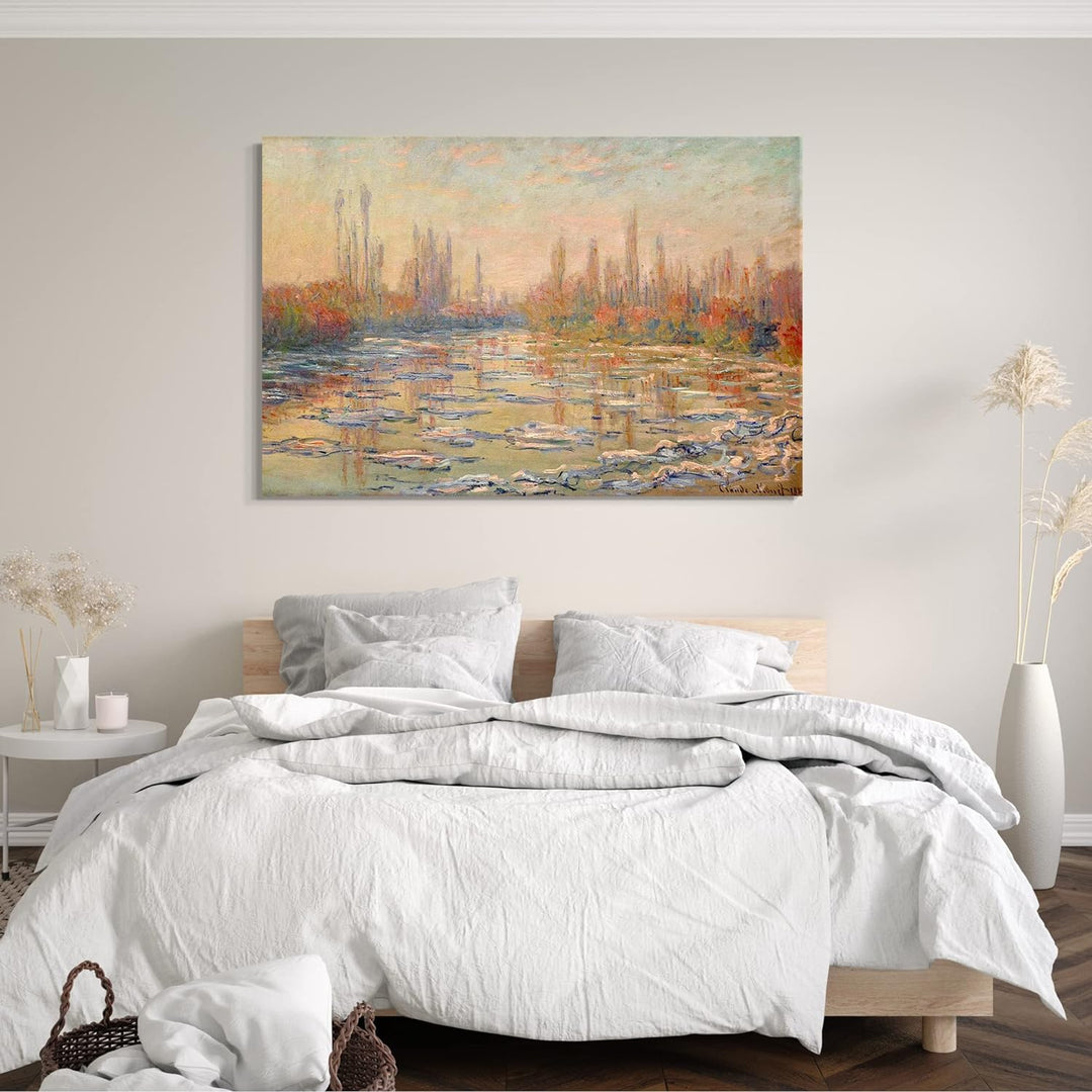 Printed Paintings Leinwand (80x60cm): Claude Monet - Eisgang auf der Seine 80x60 cm, 80x60 cm