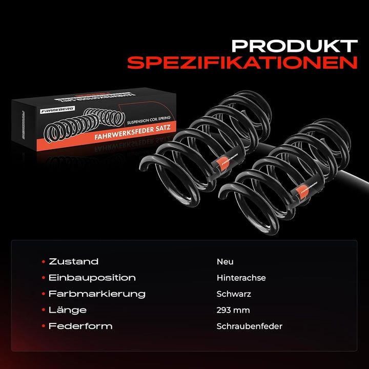 Frankberg 2x Federn Fahrwerksfeder Hinterachse Kompatibel mit Insignia A Sports Tourer G09 2009-2015