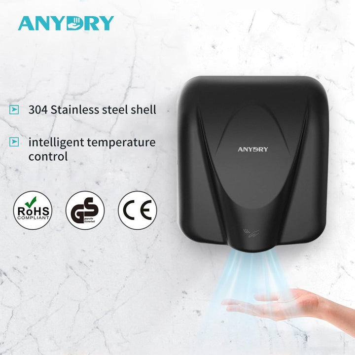 anydry 2812 Händetrockner für Gewerbe elektrischer Sensor Stilvolles Design Edelstahl-Finish schnell