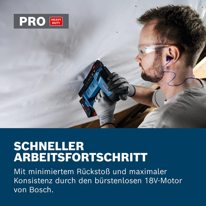 Bosch Professional 18V System Akku-Holzklammerer GTH 18V-14 (inkl. Gürtelhaken)