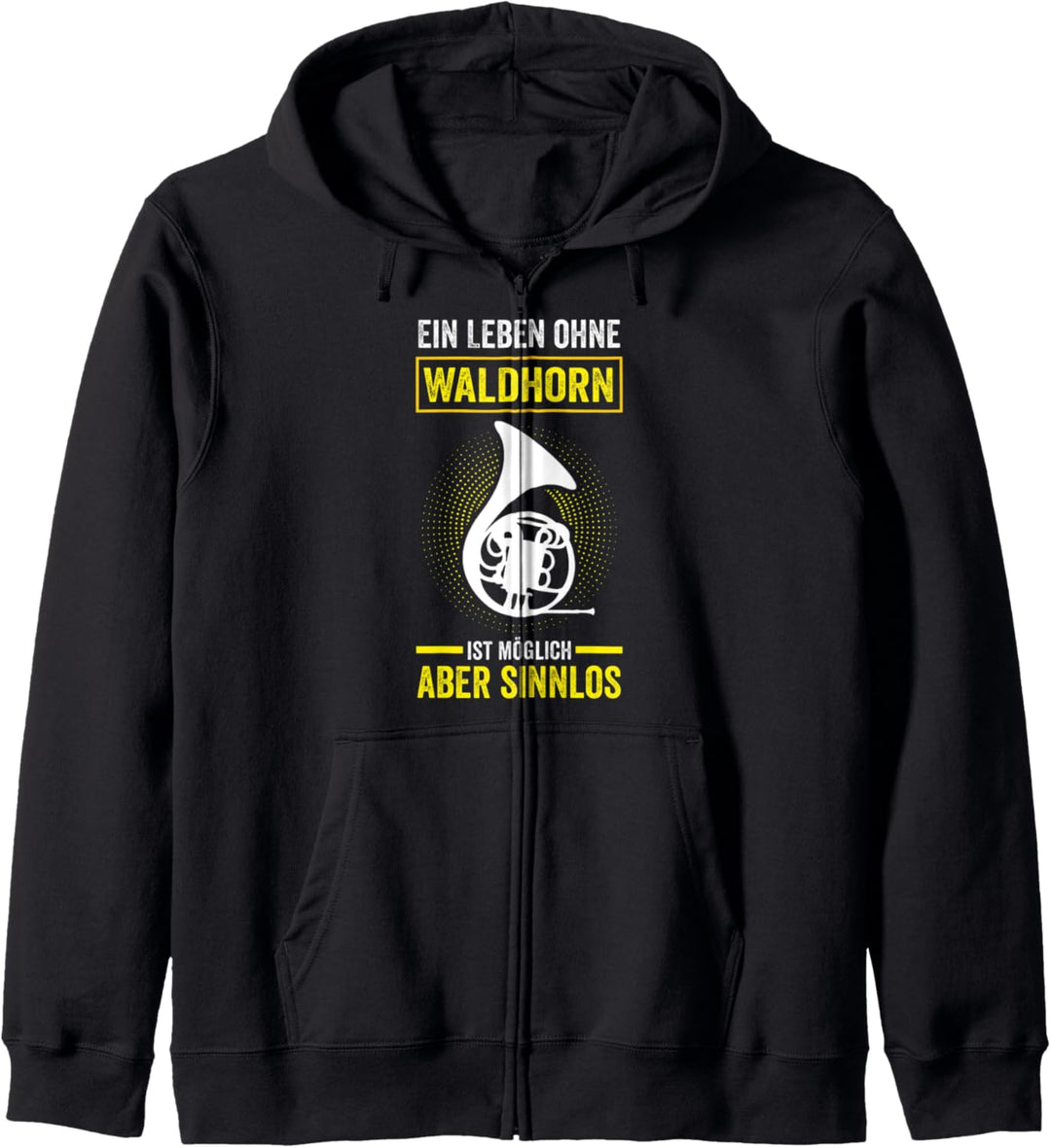 Waldhorn Musikinstrument Hornist Waldhornspieler Kapuzenjacke