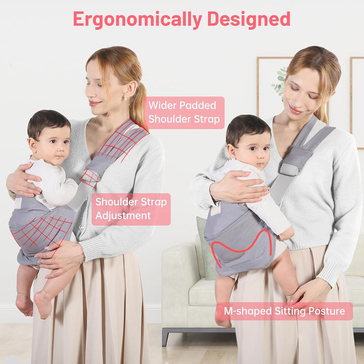 Tragetuch Kleinkind Hüfttrage, Ergonomischer Tragehilfe für Babys von 3 bis 36 Monaten, Kleinkinder