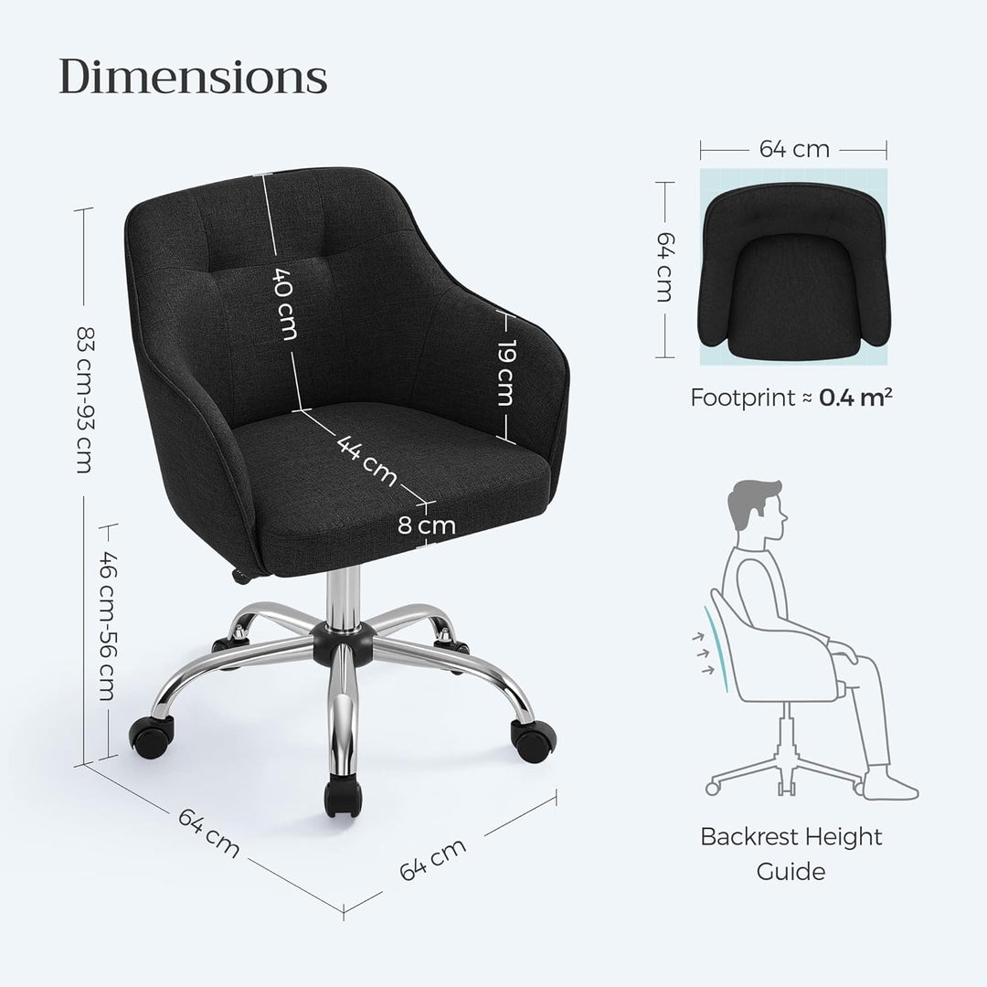 SONGMICS Homeoffice Stuhl, 2er Set, Drehstuhl, Schreibtischstuhl, höhenverstellbar, bis 110 kg belas