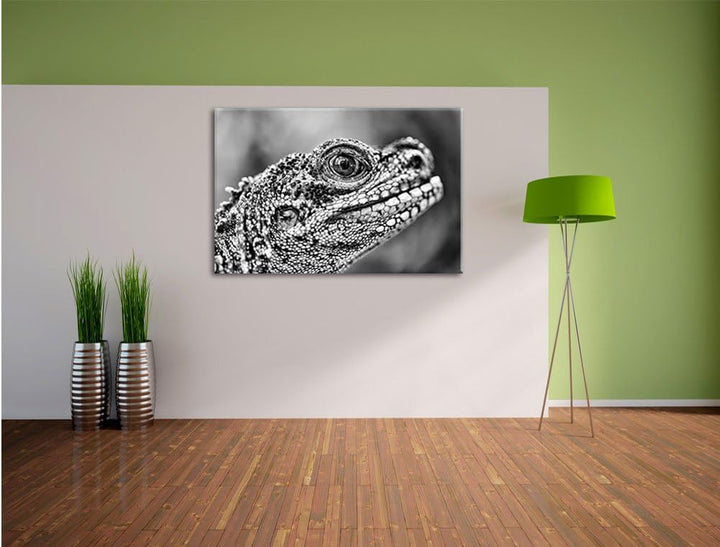 Pixxprint grosser Schuppenwaran als Leinwandbild/Grösse: 100x70 / Wandbild/Kunstdruck/fertig bespann