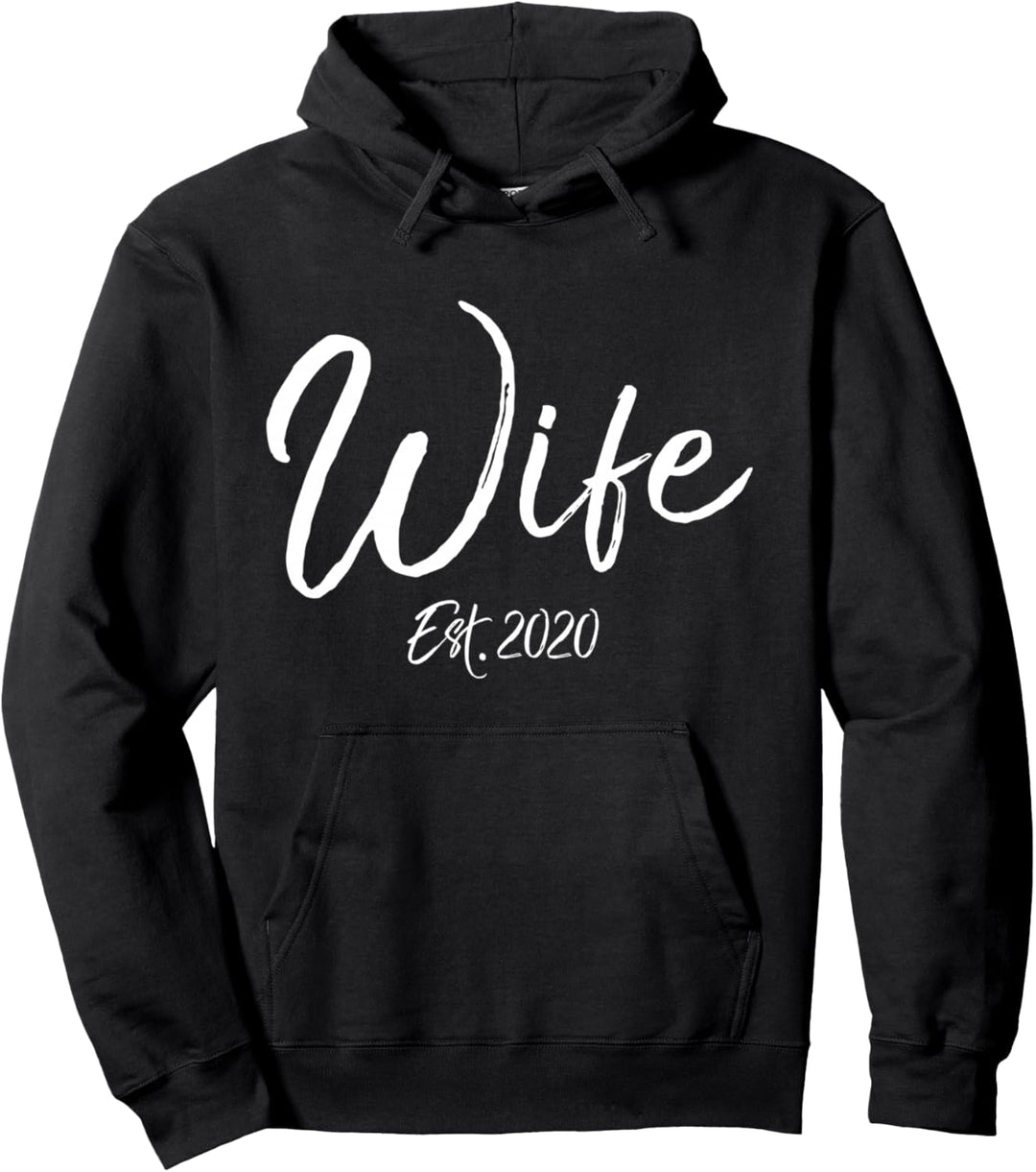 Matching Cute New Wife Gift from Husband Fun Wife Est. 2020 Pullover Hoodie