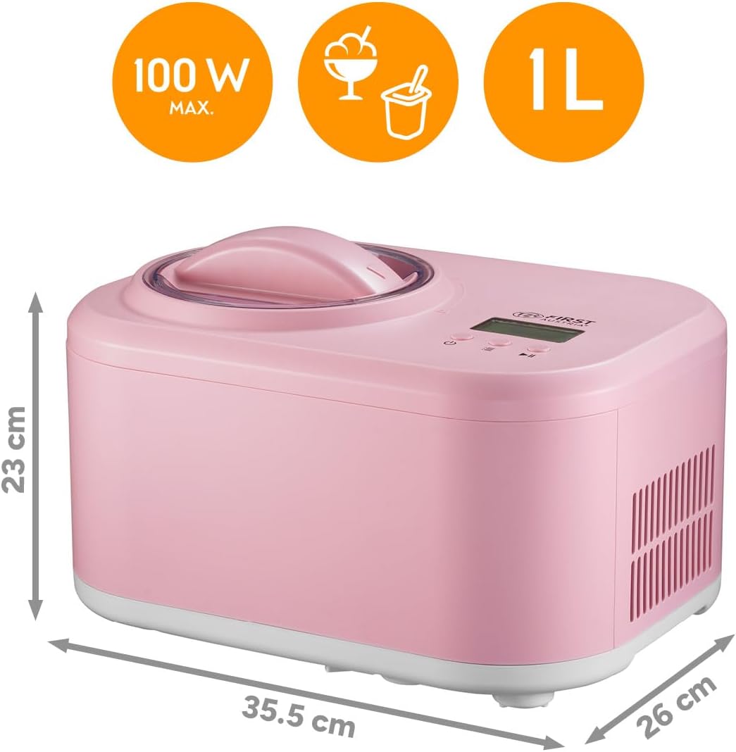 TZS First Austria - Eismaschine 1L mit Kompressor 3 in 1 - Ice Cream Maker 100W selbstkühlend für Fr