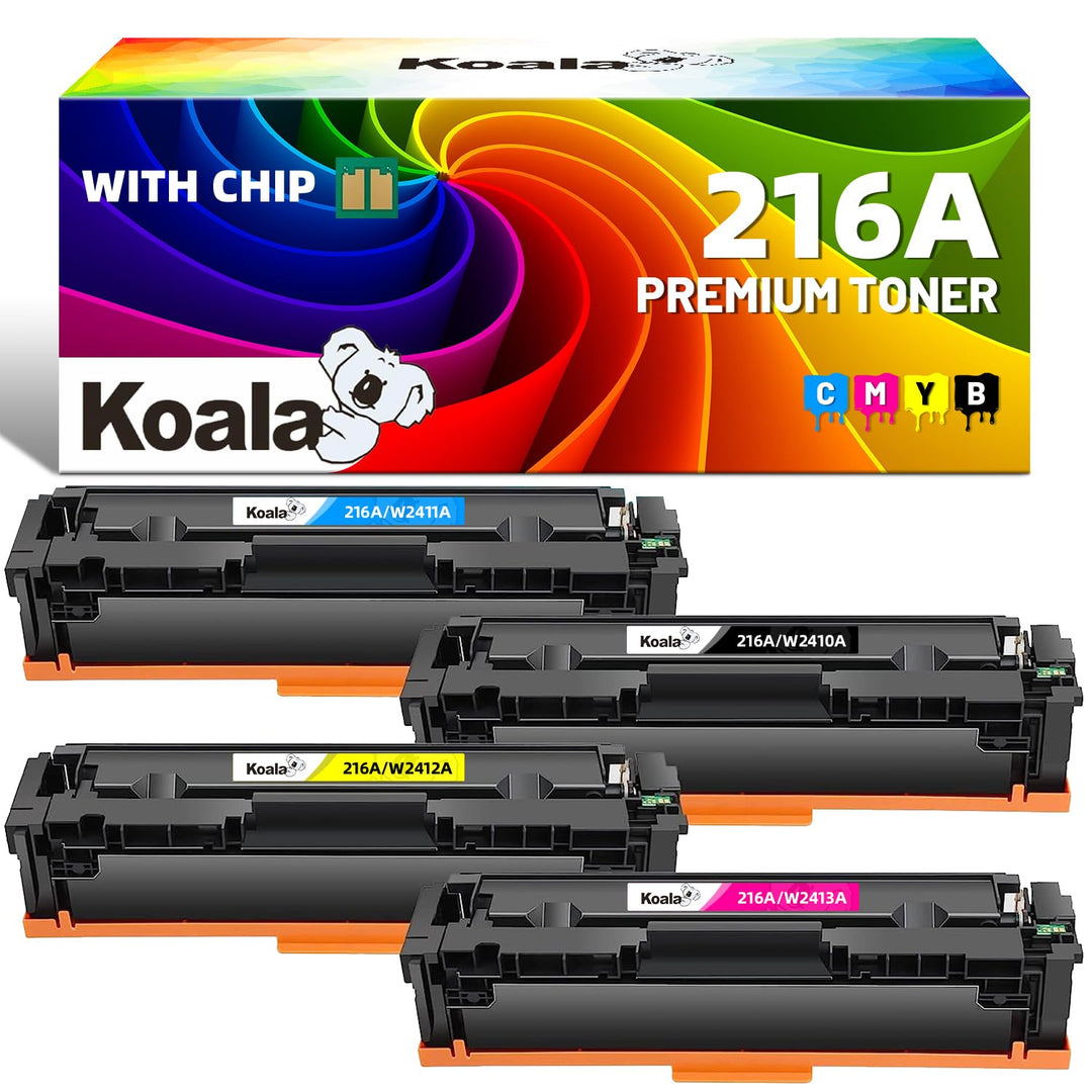 Koala [Mit Chip Kompatible Tonerkartuschen Ersatz für HP 216A W2410A W2411A W2412A W2413A für Color