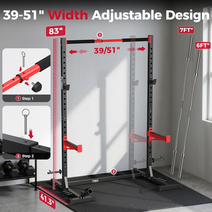 FLYBIRD Power Tower with Pull-Up Bar, Adjustable Multi-Functional Power Rack BLACK001, BLACK001