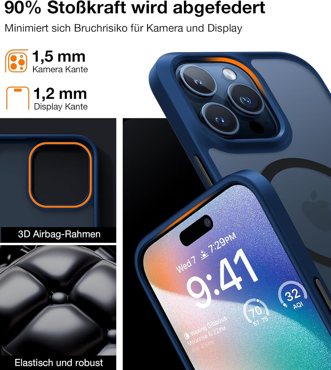 TORRAS Guardian-Mag für iPhone 15 Pro Max Hülle für Magsafe (Unzerstörbare Sturzfestigkeit &amp; Stärkst