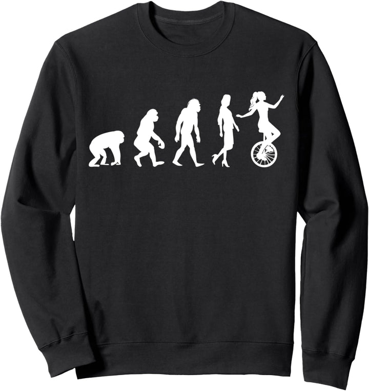 Einrad Fahren Evolution Einradfahrerin Sweatshirt