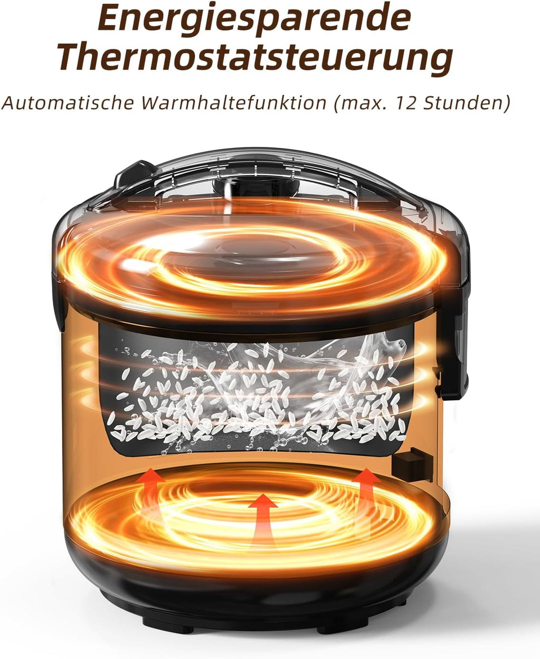 Eamoment DRC-5020BL 1L|400W Reiskocher & Dampfgarer(1ltr-5 Tassen) Für 1-5 Personen Schnelles Kochen