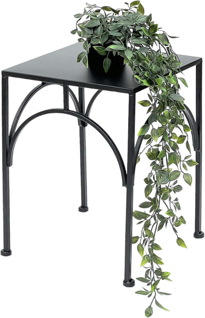 DanDiBo Blumenhocker Metall Schwarz Eckig Blumenständer Beistelltisch 96449 Blumensäule Pflanzenhock