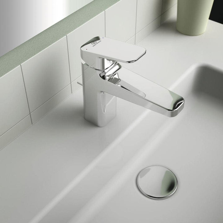 Ideal Standard BD276AA Ceraplan Waschtischarmatur mit Zugknopf-Ablaufgarnitur Auslaufhöhe 88mm EasyF