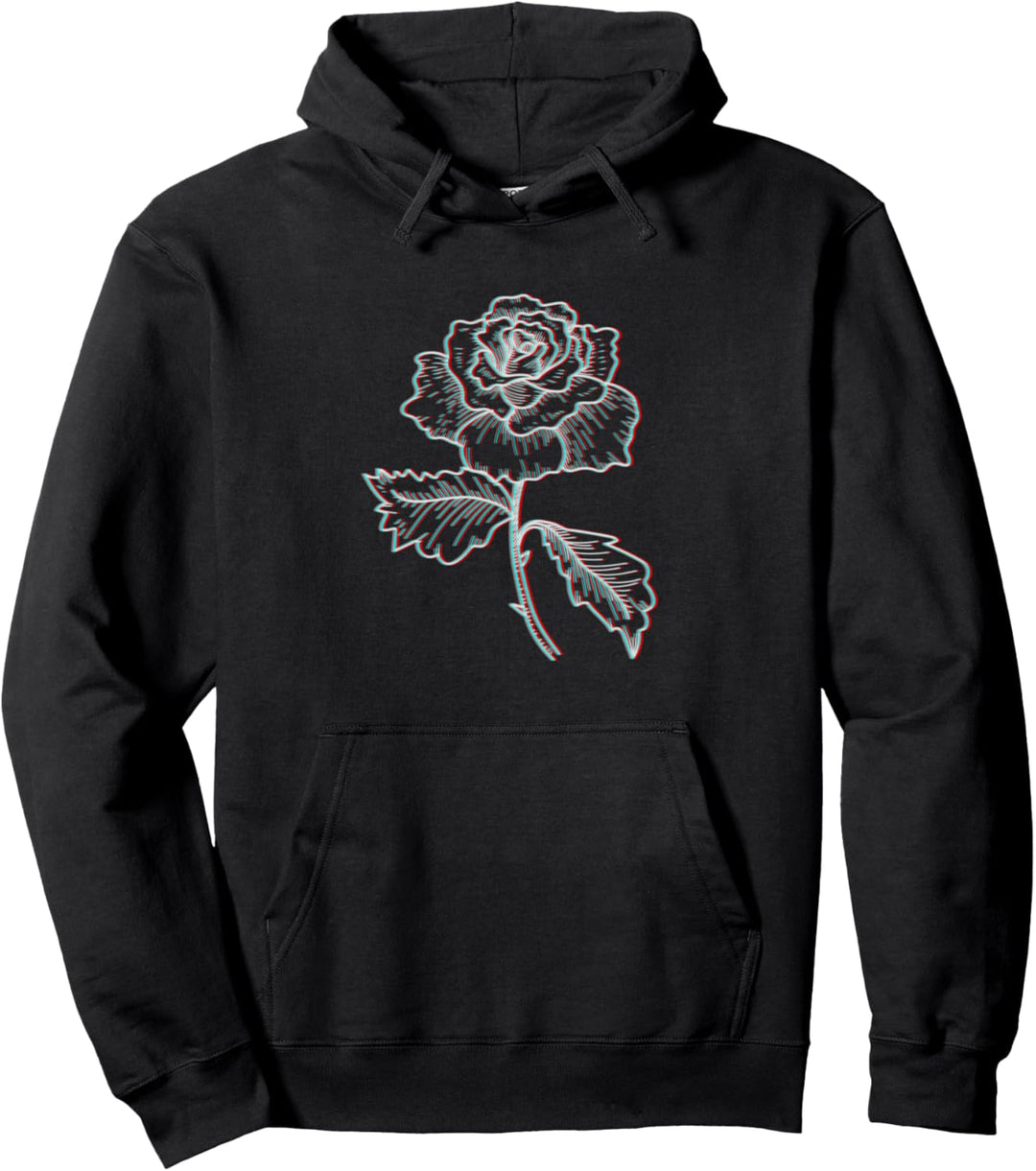 Glitch Rose Aesthetic Clothing Vaporwave Girls Women Men Pullover Hoodie