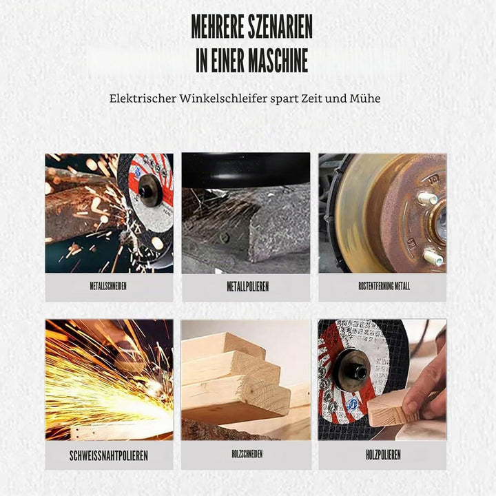Akku Winkelschleifer, 21V Akku Schneidmaschine mit 2 wiederaufladbaren Akkus, Mini Fliesenschneider