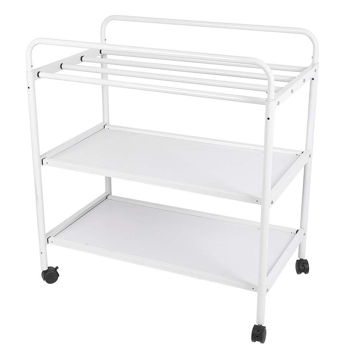 Tragbarer Wickeltisch mit Rollen, Multifunktionaler Wickelkommode, Weiss, 48×84×90 cm mit Rollen 48×