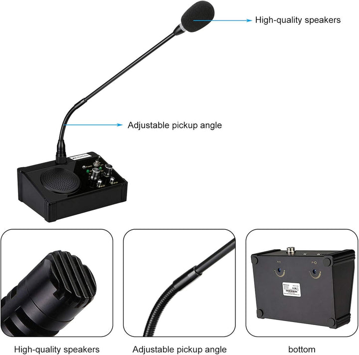 Retekess TW106 Fensterlautsprecher, Gegensprechanlage, Dual Way Bank Intercom System, 2-Wege-Fenster