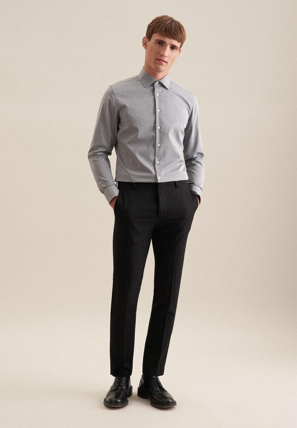 Seidensticker Herren Seidensticker Herren Business Hemd Slim Fit24 Businesshemd, Grau (Dunkelgrau 37