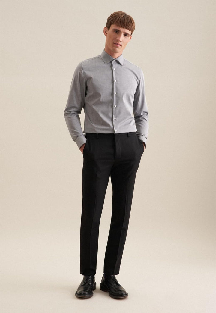Seidensticker Herren Seidensticker Herren Business Hemd Slim Fit24 Businesshemd, Grau (Dunkelgrau 37