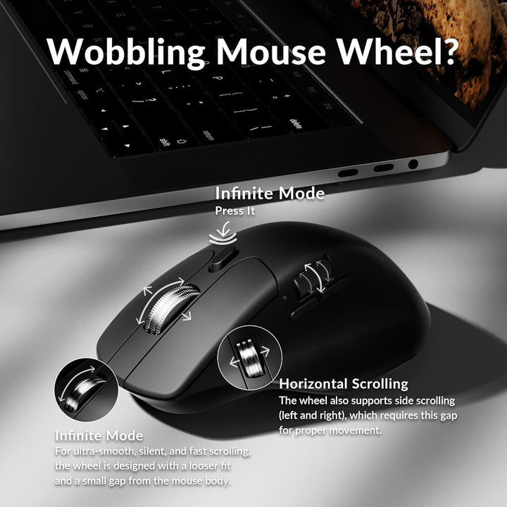 Keychron M6 Upgrade Wireless Bluetooth/2.4 GHz/Kabelgebundene Optische Maus,1000Hz Leichtgewicht Pro