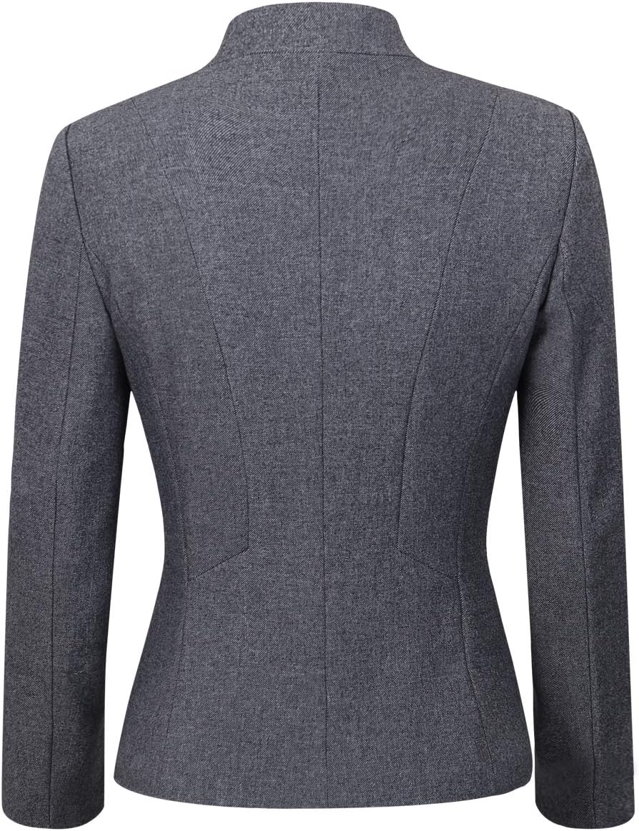 YYNUDA Damen Slim Fit Blazer Sommer Elegant Anzugjacke mit EIN Knopf Kurz für Office Business M Dunk