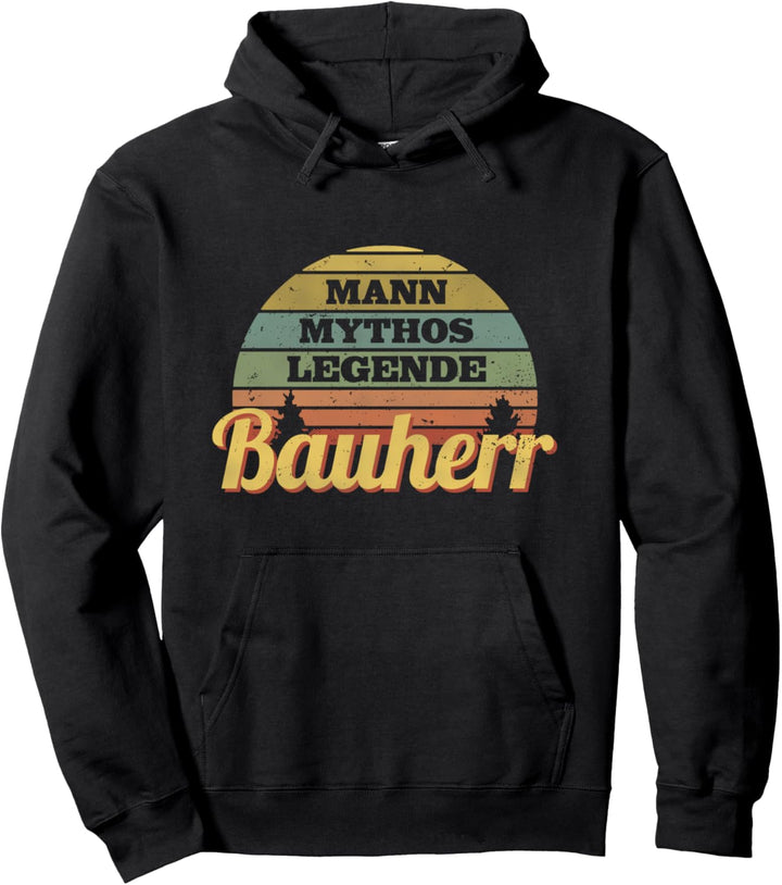 Witziger Bauherr Spruch Retro Richtfest Bauherren Geschenk Pullover Hoodie