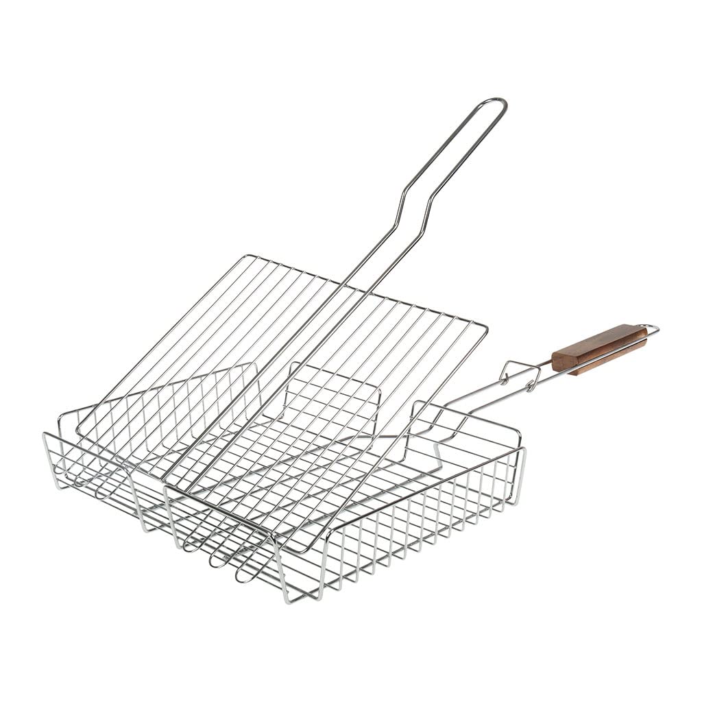 I LOVE BBQ – RUECAB Grillroste für Grill und Smoker – Doppelt verstellbarer Grillrost, 31 x 23 cm, v