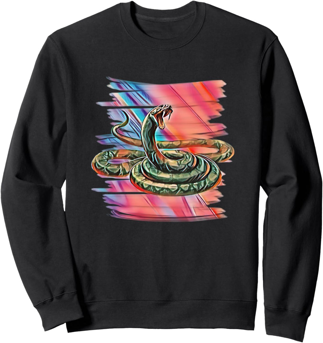 Cobra Schlange Motiv Schlangen Terrarium giftiges Reptil Sweatshirt