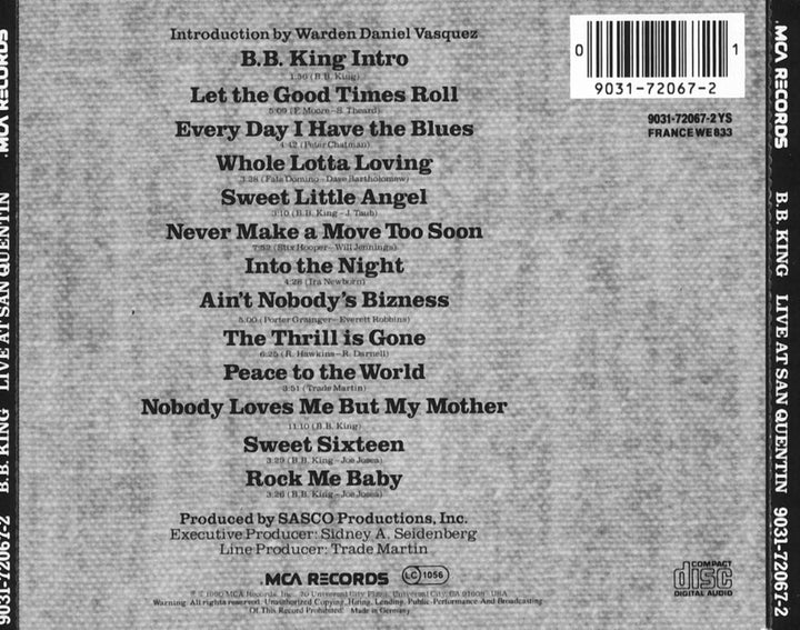 Live at San Quentin, Audio-CD