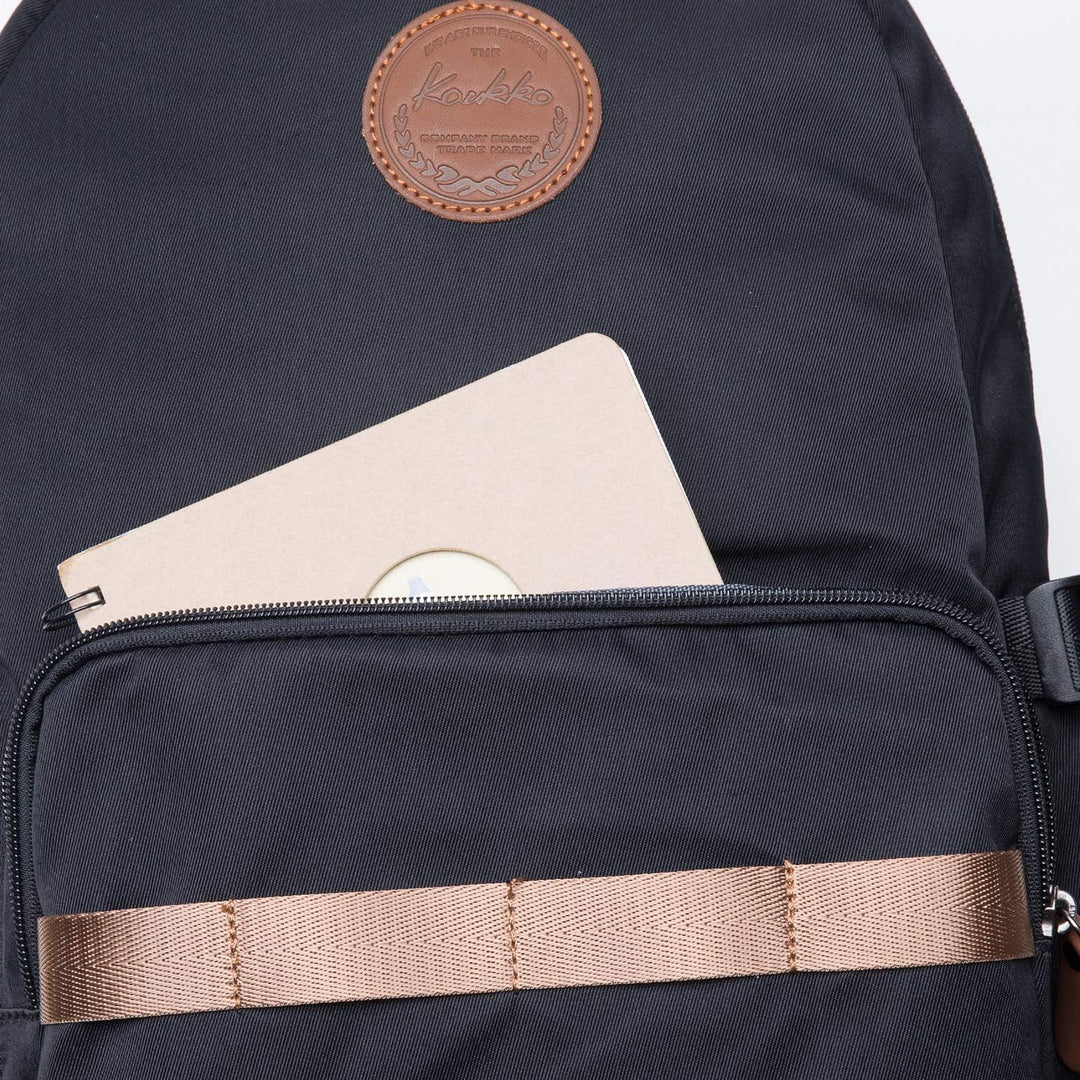 KAUKKO Schöner und durchdachter Rucksack mit Laptopfach für 15 Zoll Schule Uni 22L 5-2, Schwarz, 5-2