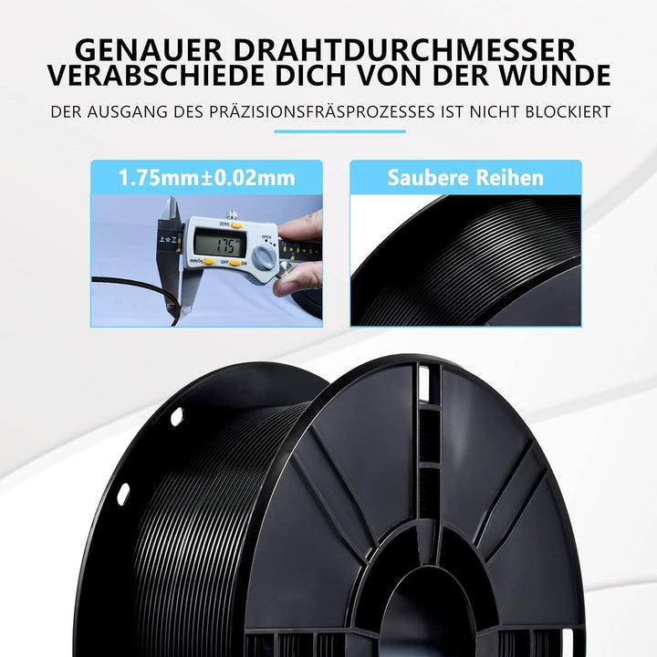iBOSS PLA Plus (PLA+) 3D-Drucker Filament 1,75mm, Massgenauigkeit +/- 0,02 mm 1 kg Spule (2,2 LBS),