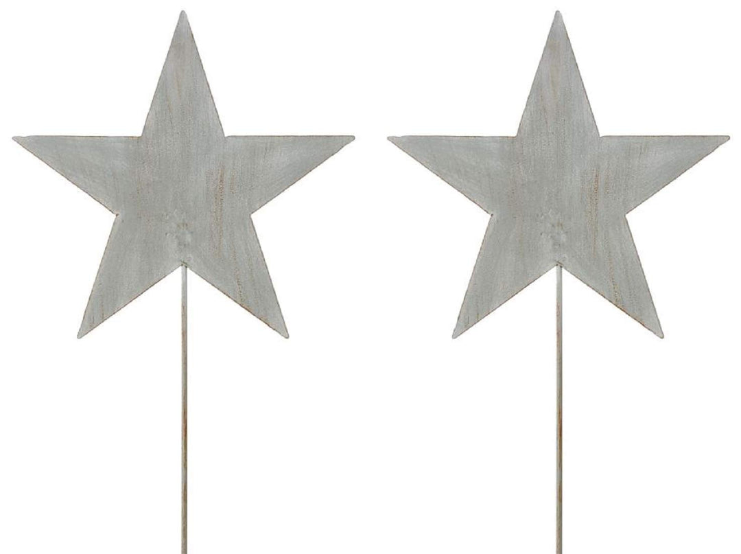 weihnachtlicher stimmungsvoller Garten-Stecker Stern am Stab Dekostern Weihnachtsstern Metall hellgr