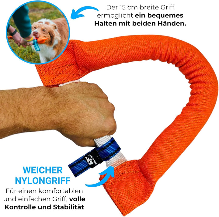 Bull Fit Hufeisen Beisswurst für Hunde 30 cm, Sehr Robustes Hundespielzeug zum Training, Tauziehen u