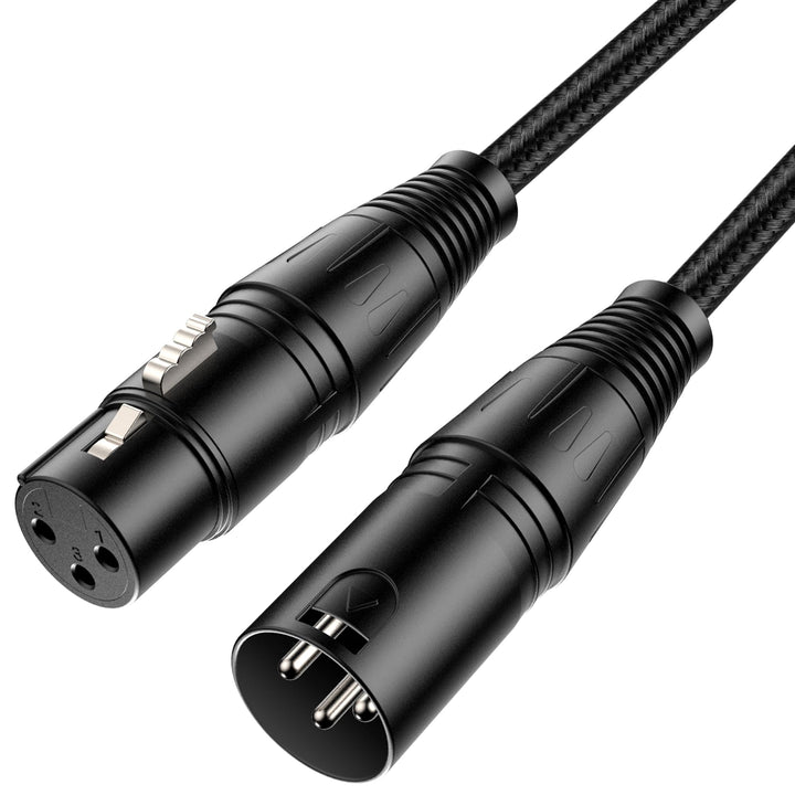 New Bee XLR Kabel Mikrofonkabel 7.6M, 3 polig Stereo XLR-Kabel, Stecker auf Buchse, für Heimstudio,