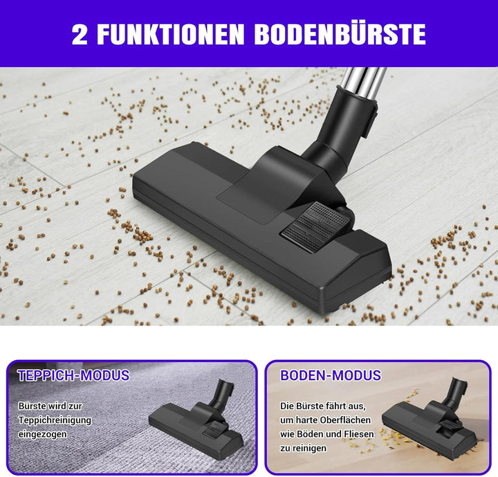 Zyklon Staubsauger Beutellos 1000 Watt Staubsaugerzylinder Leistungsstarker Bodenstaubsauger mit HEP