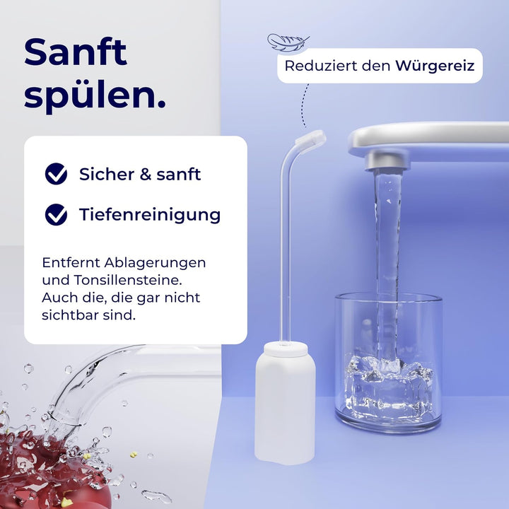 TONSI 2in1 Mandelstein Schröpfglas & Munddusche | Mandelstein Entferner Made in Germany | Mandeln sp