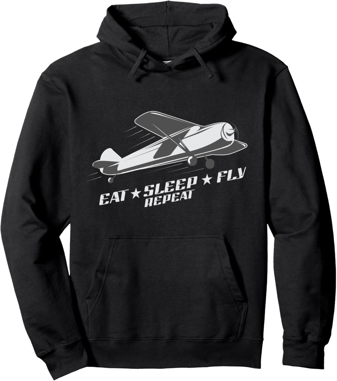 Fliegen Eat Sleep Fly repeat Flugzeug Pullover Hoodie