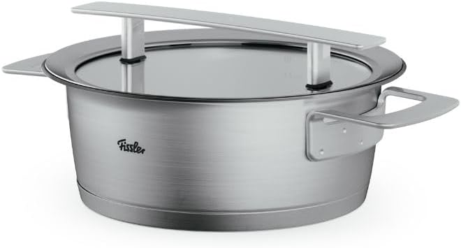 Fissler Phi Collection Bratentopf (20 cm, 2,3 L) mit Glasdeckel – Edelstahl-Bratentopf, induktionsge