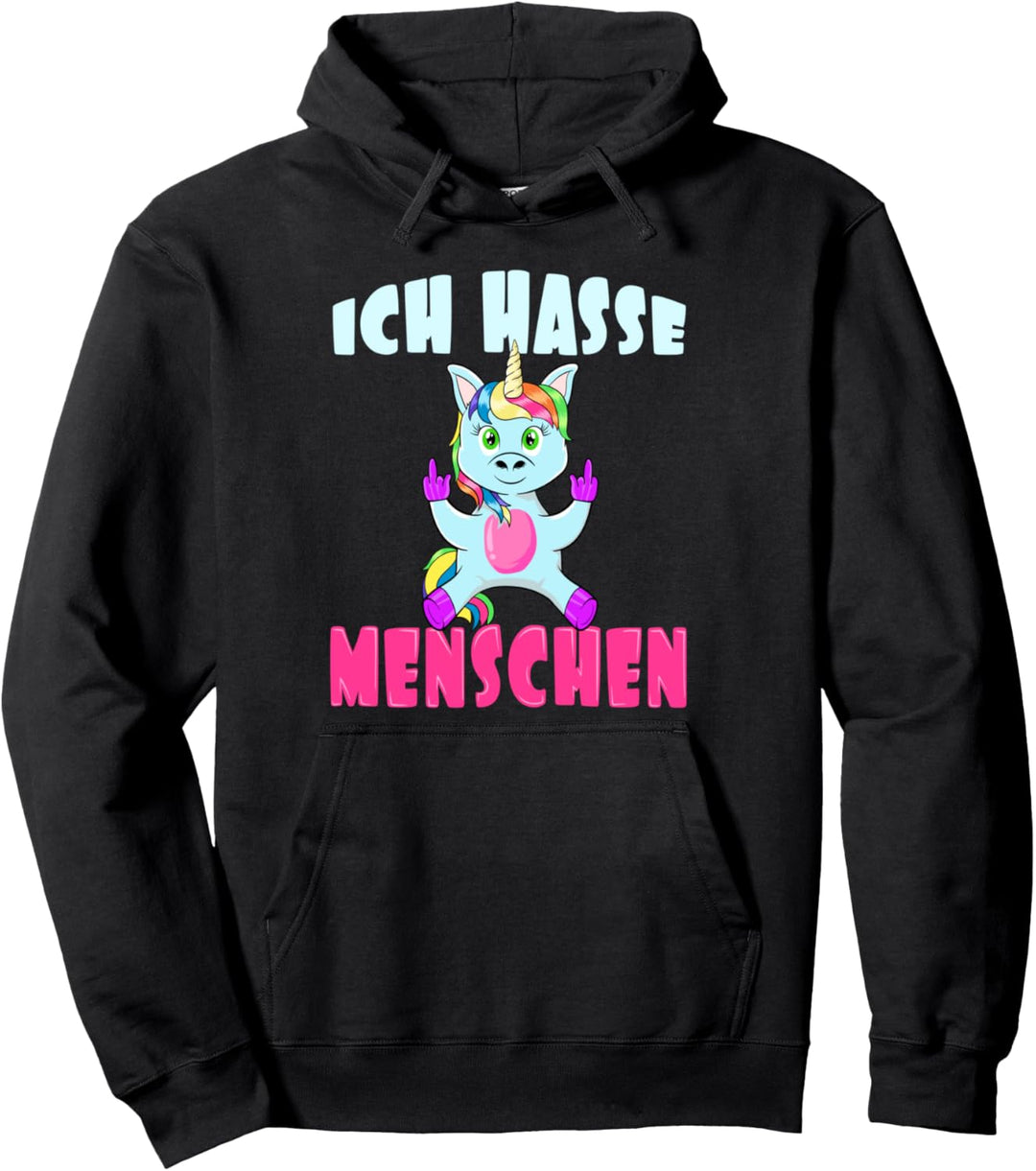 Ich hasse Menschen Einhorn Unicorn Geschenk für Menschenhass Pullover Hoodie