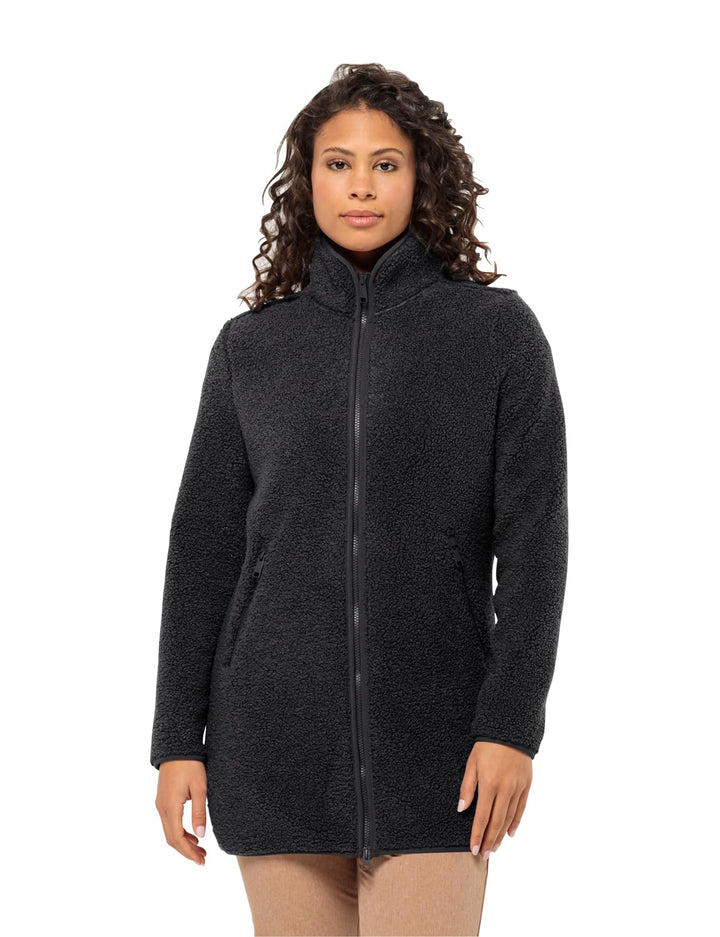 Jack Wolfskin Damen High Curl Coat W Fleece-Jacke XS Schwarz, XS Schwarz