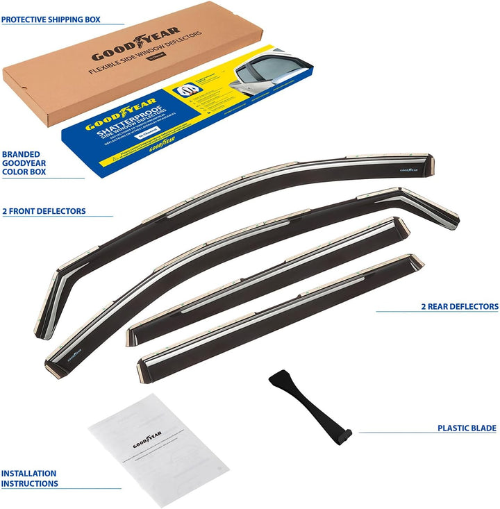 Goodyear Windabweiser für Nissan X-Trail 2014-2021 Autofenster Regenschutz, Regenabweiser, Integrier