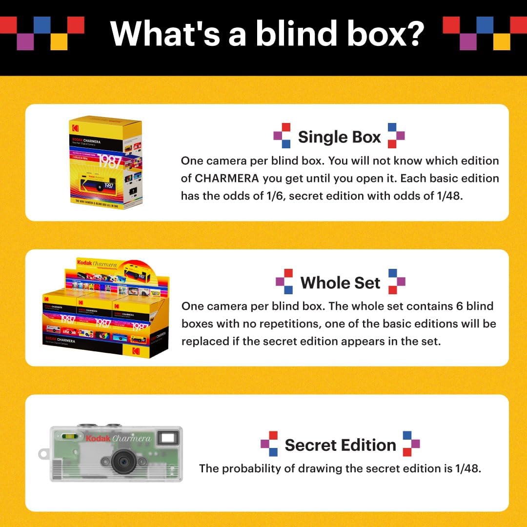 KODAK CHARMERA Schlüsselanhänger Digitalkamera Blind Box Ganzes Set (6 Stück), Ganzes Set