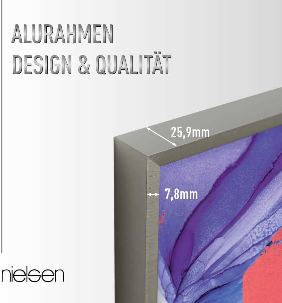 nielsen Aluminium Bilderrahmen Alpha, 29,7x42 cm (A3), Brushed Edelstahl Brushed Edelstahl 29,7 x 42