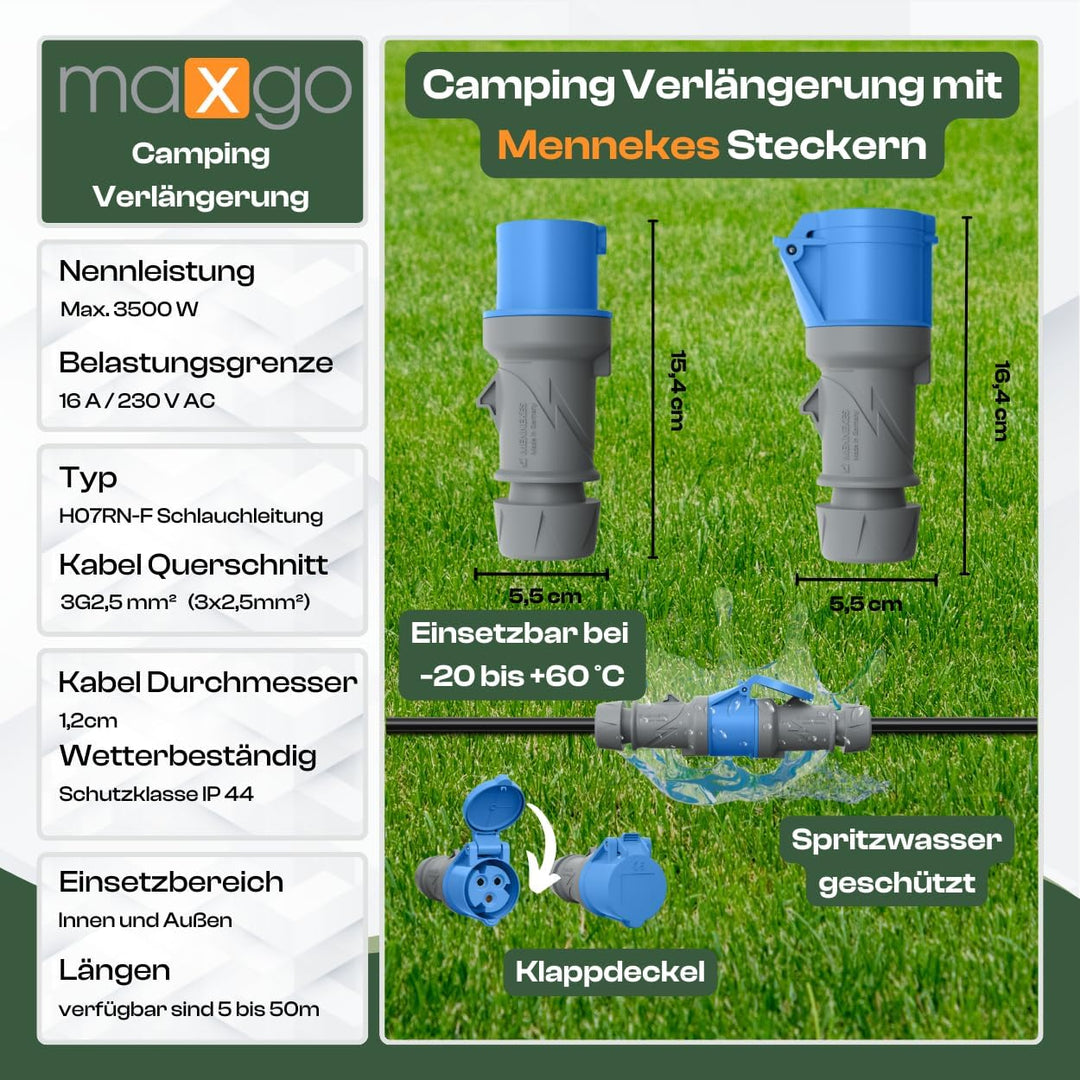 netbote24 CEE Verlängerungskabel Camping Caravan Boot Campingkabel gemäss DIN Norm VDE Bestimmung Gu