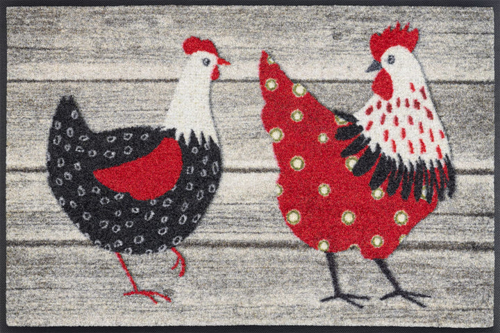 wash+dry Fussmatte, Chicken Farm 50x75cm bunt, innen und aussen, waschbar 50x75cm Chicken Farm Bunt,