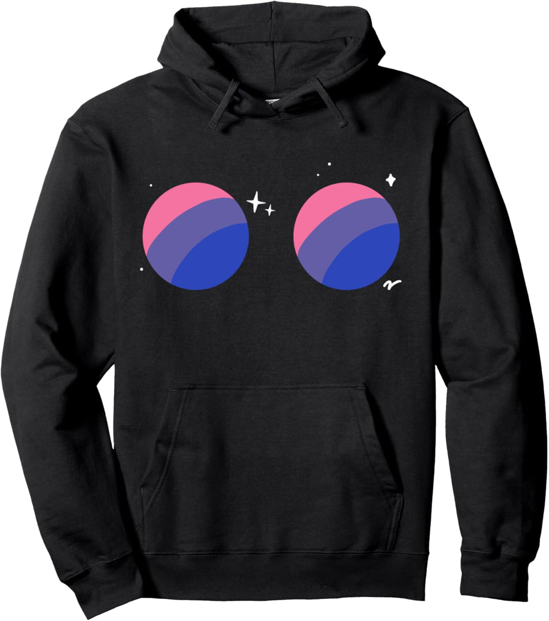 Bisexueller Planet Boobs LGBTQ Bi Pride Flag Space Aesthetic Pullover Hoodie