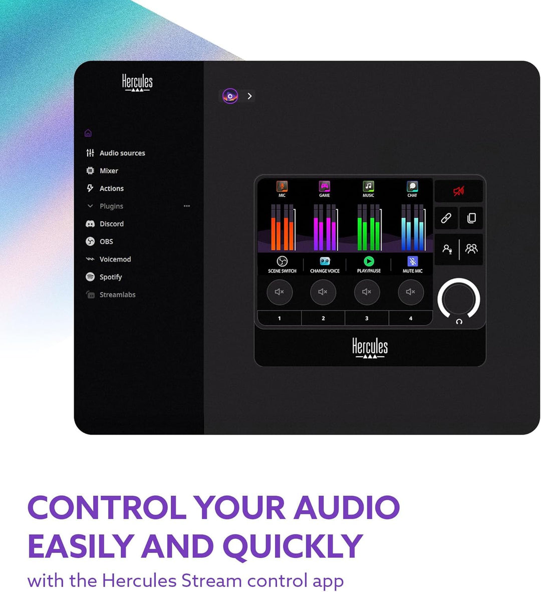 Hercules Stream Essentials Kit - Stream 200 + XLR-Mikrofon PC | Stream 200 XLR-Controller mit 4,3-Zo