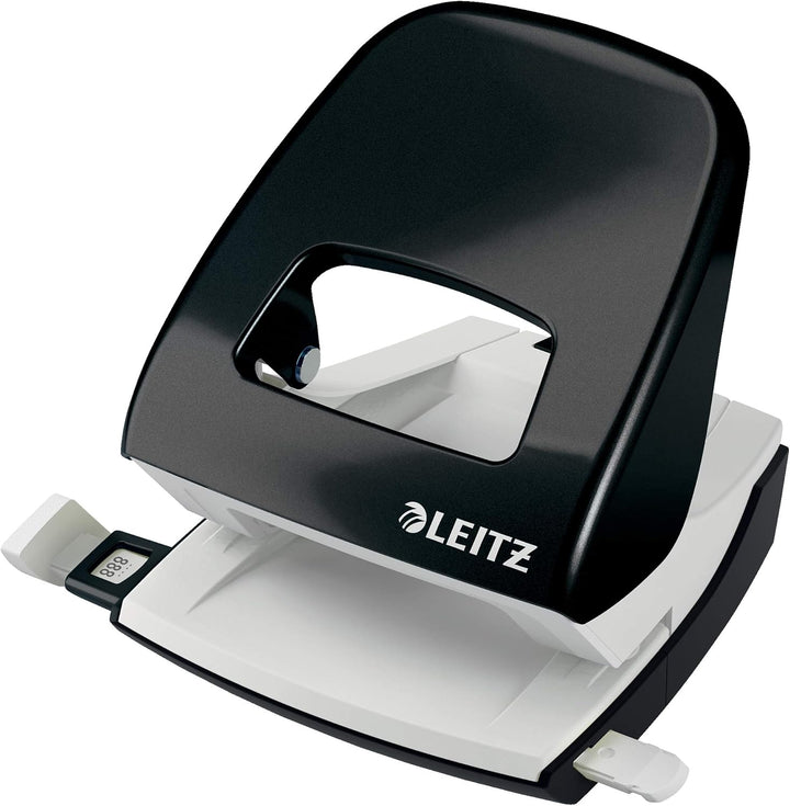 Leitz NeXXt Locher und Heftgerät Set für bis zu 30 Blatt, Inkl. Heftklammern, schwarz, WOW, 50951095