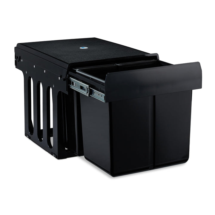 Relaxdays Einbaumülleimer 3-fach, ausziehbar, Küchenmülleimer für Unterschrank, 15l &amp; 2x 8l, 35,1x34